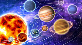 Timeline: Планеты солнечной системы.Расположение планет по их размеру.