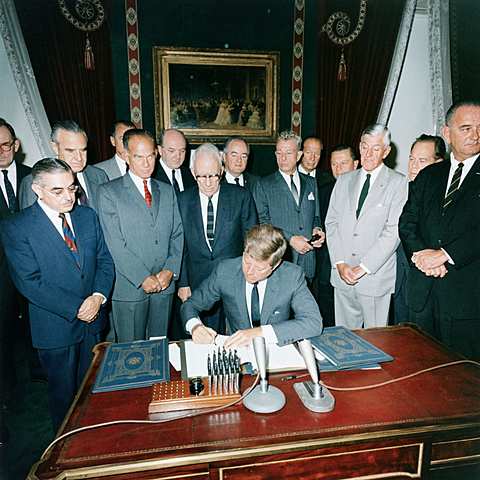 USSR signs Nuclear test ban treaty