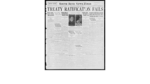 Fail of the senate and the treaty of versailles