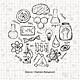 29452523 ilustración de la materia científica en círculo dibujado a mano estilo