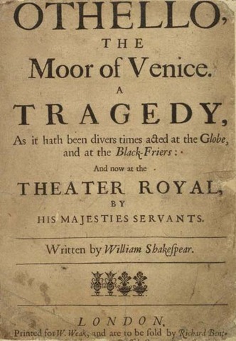 Othello first printed