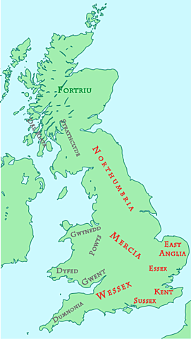 Seven Anglo-Saxon kingdoms Created