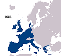 EEC was enlarged to twelve members and Single European Act was signed