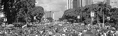 Manifestación de universitarios en el Zócalo.