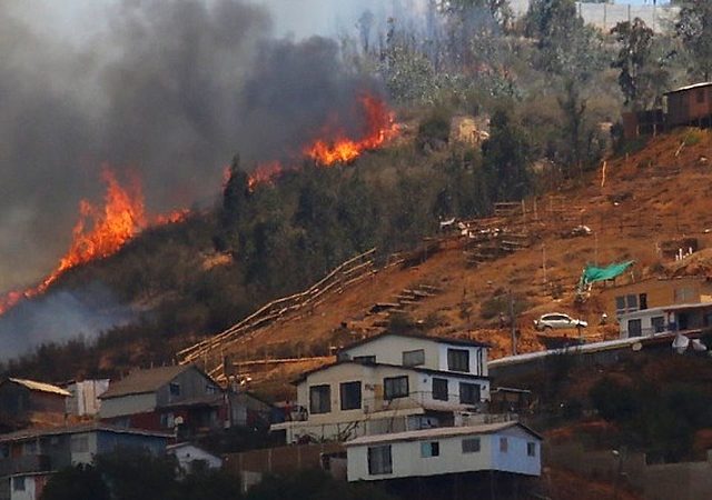 incendio cerca del Pueblo de Cachapoal