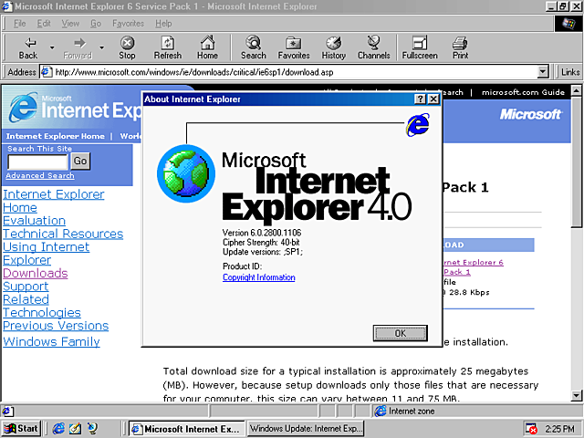 Llegada de Internet Explorer.