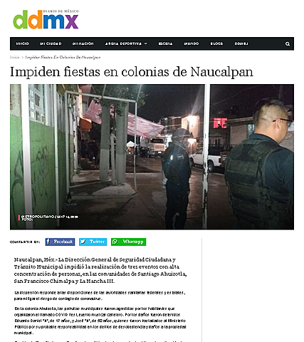 IMPIDEN FIESTAS EN COLONIAS DE NAUCALPAN