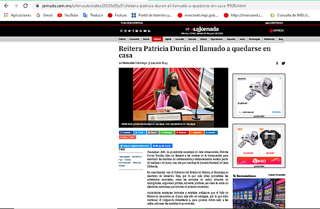 REITERA PATRICIA DURÁN EL LLAMADO A QUEDARSE EN CASA