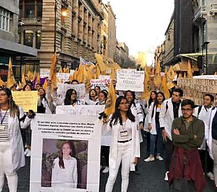 Manifestación por asesinato.