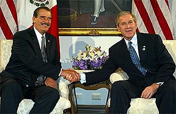 Reunión de Fox con Bush en Monterrey