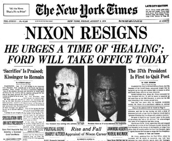 Nixon resigns