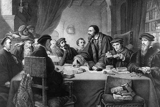 Calvino crea a Ginevra una comunità teocratica