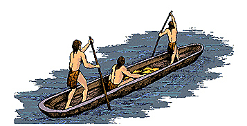 Premier bateau (Assemblage de troncs d`arbre)