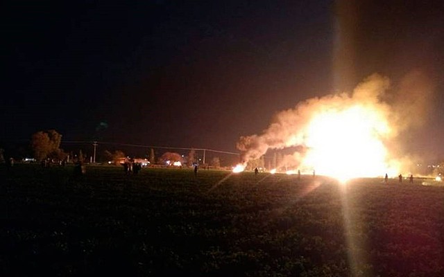 Explosión en ducto de PEMEX
