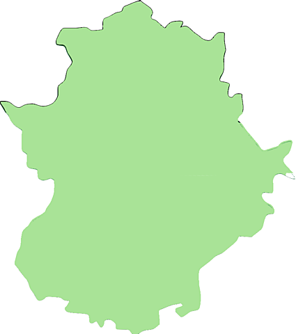 División de las provincias de Cáceres y Badajoz