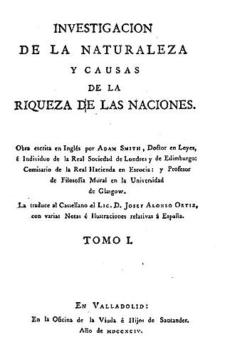 Obra de mayor importancia publicada por Adam Smith