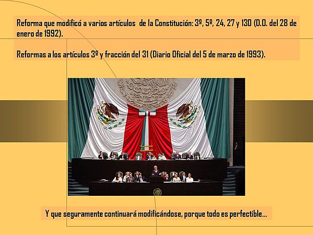 Se reforman los artículos 3, 5, 24, 27 y 130 de la Constitución mexicana