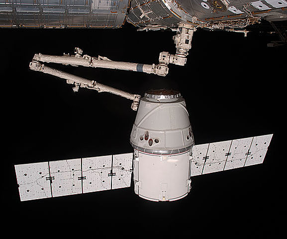 The first SpaceX Dragon cargo delivery to ISS