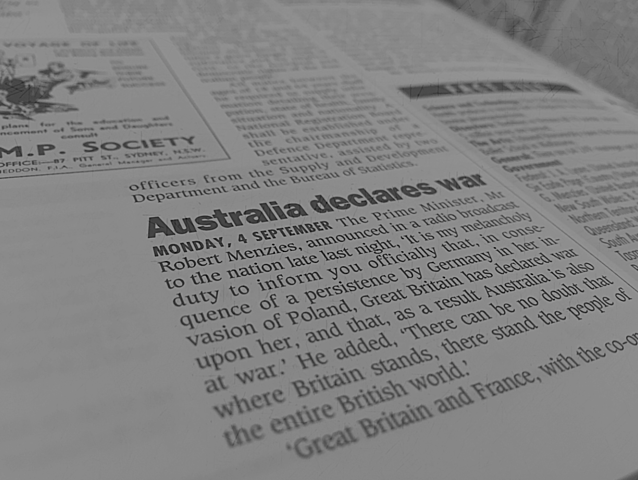 Australia declares war