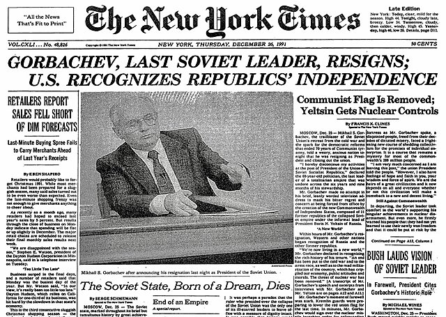 THE END OF THE USSR ( 8th December 1991)