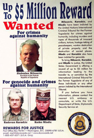 Karadzic and Mladic are charged for Srebrenica