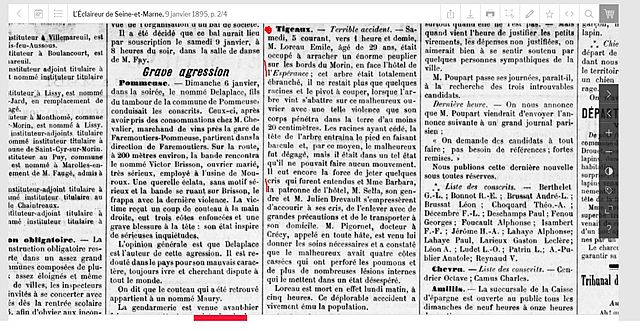 JOURNAL - Accident devant l'Hôtel de L'Espérance