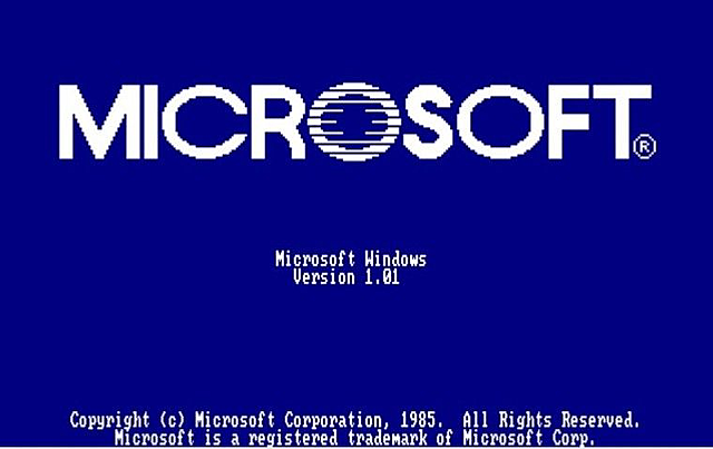 La Primer versión de MS-Windows(1.0) sobre MS-DOS