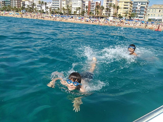 on the beach of lloret de mar