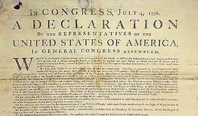 La declaración de la Independencia Estados Unidos