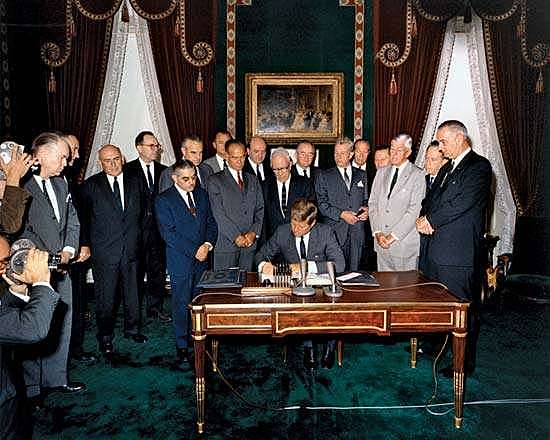 Kennedy signs nuclear test-ban
