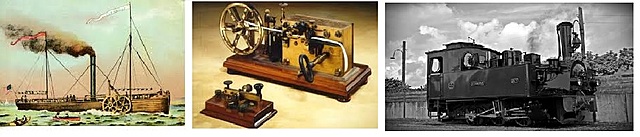 Barco a vapor, La locomotora , Telégrafo