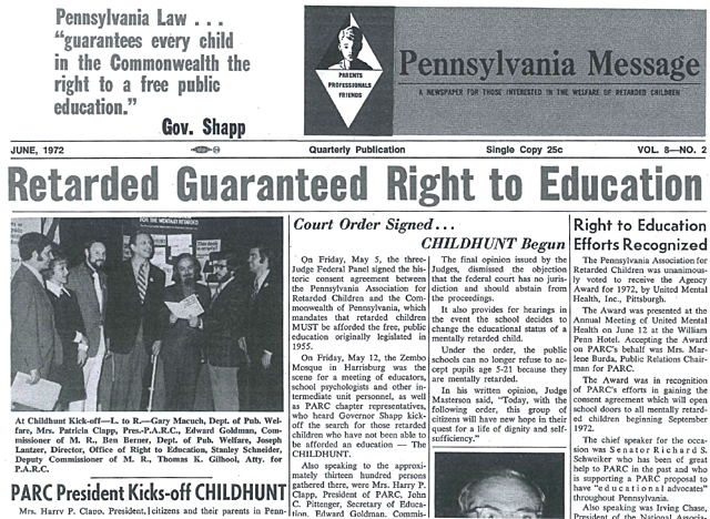 Pennsylvania Association for Retarded Citizens (PARC) v. Commonwealth of Pennsylvania