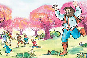 3)The giant gets angry