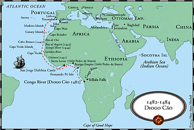 Diogo Cao descubre Cabo Verde y el Congo