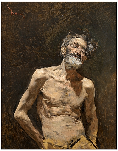 Viejo desnudo al sol - Mariano Fortuny