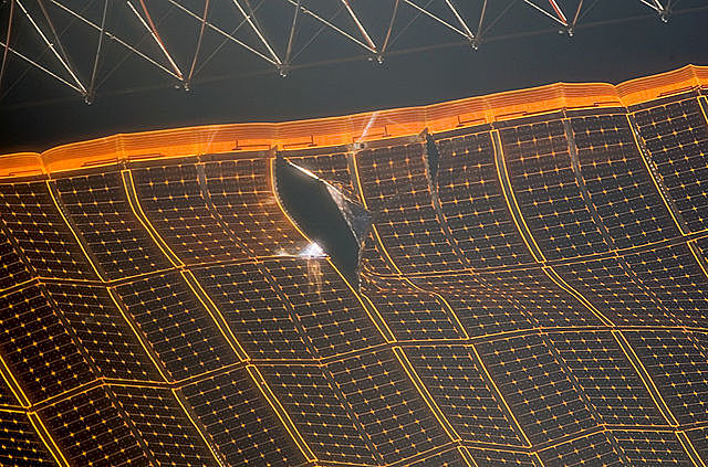 ISS Maintenance, Torn solar panel