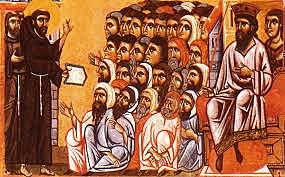 Francisco de Asís crea la congregación religiosa de los Frailes menosres o franciscanos