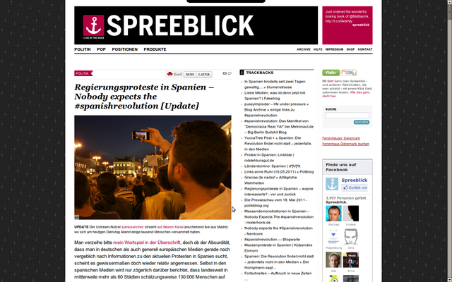 Spreeblick bringt den ersten Artikel mit der bis heute verwendeten Übersetzung des Manifests der Bewegung