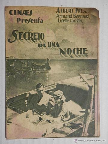 Cartel película "Secreto de una noche (Félix Gandera, 1934)" - Antoni Clavé