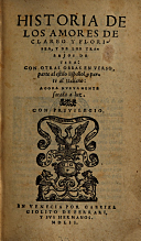 Publicación de Historia de los amores de Clareo y Florisea