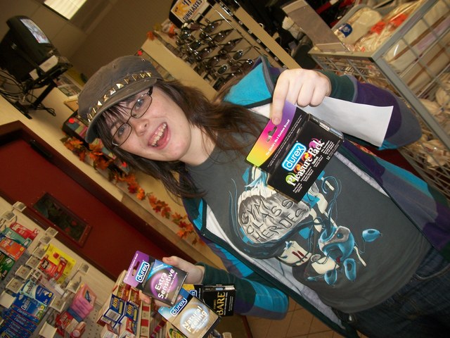 We went shopping in town for the first time