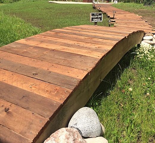 Planks between stones