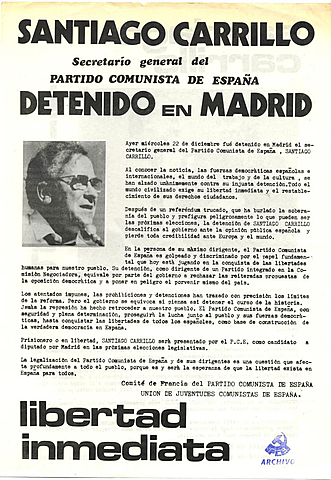 Detención de Santiago Carrillo, líder del PC