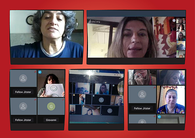 Reunion virtual de directivos y docentes