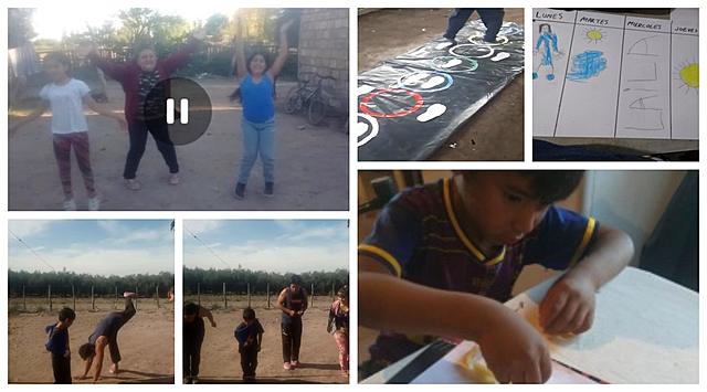 Familias acompañan a su hijos en educacion. Trabajos de Sala de 5 "B"