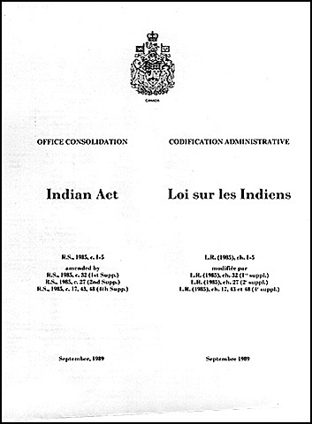 The Indian Act is Introduced