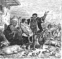 Don quijote le propone al hombre ser su escudero en el gran viaje que esta por emprender