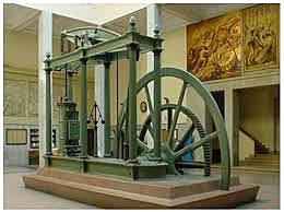 Maquina a vapor inventada por James Watt primeiro motor artificial.