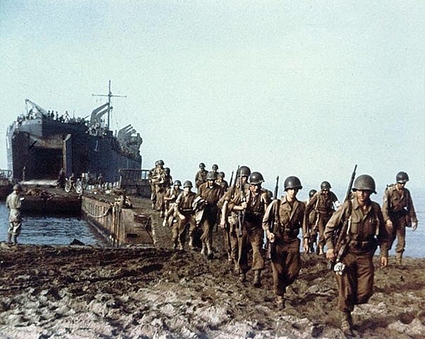 The landing of the Allies on the beaches of Salerno
