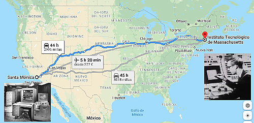 Primera connexió entre dues computadores a llarga distància